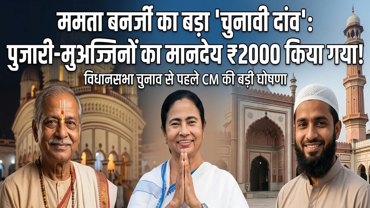 Mamata Banerjee announcing hike in honorarium for priests and muezzins West Bengal 2026