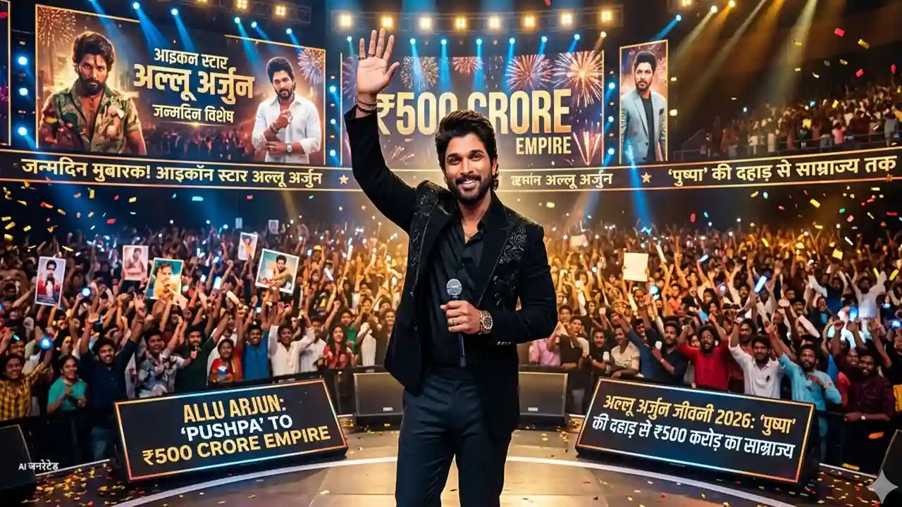 Allu Arjun Biography 2026: 'पुष्पा' की दहाड़ से ₹500 करोड़ का साम्राज्य, जन्मदिन पर जानें 'आइकन स्टार' की अनसुनी रईसी और फर्श से अर्श का सफर
